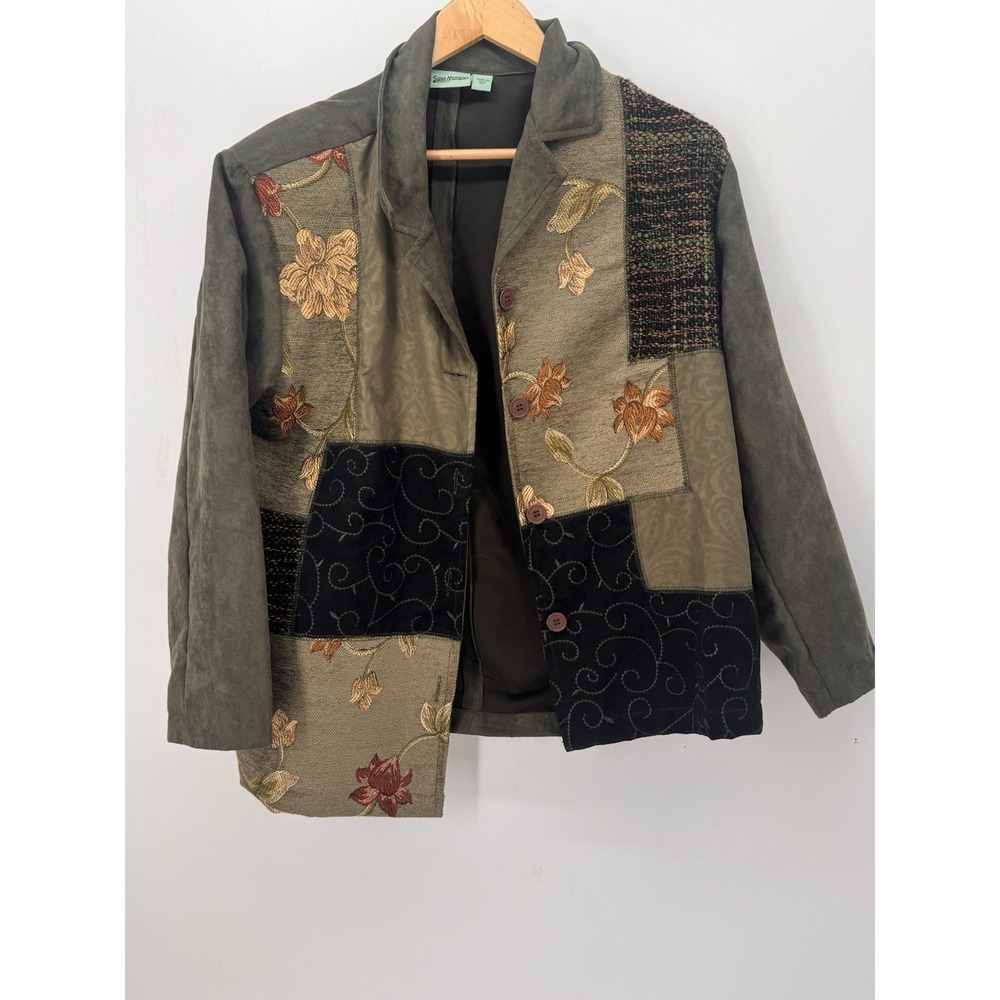 Sana Morgan Patchwork Blazer Fall Jacket Size M Whimsygoth Boho Cottagecore
